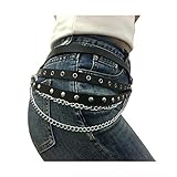 Zonfer Frauen Taille Kette Hüfttrapez Strumpfgürtel Körperketten Mit Schnalle Punk Gothic Für Lady
