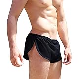 Alivebody Herren Sexy Mesh Kurze Hose mit Teilt Seiten Lounge Shorts Unterwäsche Boxershorts Schwarz M