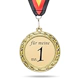 andSmile Medaille mit Gravur - Meine No.1 - Orden aus hochwertigem Metall - Geschenke für den Freund, die Freundin, Partner zum Geburtstag, Valentienstag, Weihnachten - Valentienstagsgeschenk