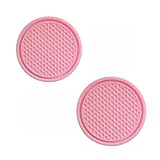 FUSKL 2 Stück Auto Untersetzer für OPEL Vectra C 2002–2008, Getränkehalter Einsatz, rutschfest Silikon Becherhalter Matte Innenraum Schutz,A/Pink