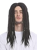 WIG ME UP - 91587-ZA103 Perücke Damen Herren Karneval Fasching Dreadlocks Rasta Reggae Rastafari Strandhippie Dreads schwarz lang