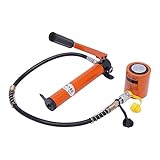 WEIGR 20T Hydraulikzylinder mit pumpe Manuelle Hydraulikpumpe - Druck-Zylinder mit 1m Schlauch, 70Mpa, für Hydraulikpressen und Richtsätze, für Bau, Werkstatt und Reparatur