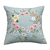 Stickset, Kissenbezug, Kissenbezug, Bastelsets für Erwachsene, Anfänger, Handstickerei-DIY-Set, Nähkissenbezug mit Blumenmustern und Stickrahmen ohne Kisseneinsatz