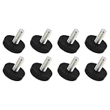 QUARKZMAN M6x15x21mm Einstellbar Nivellierfüße x 8Stk Gewinde Fußschraube Schützender Nivellierer für Möbel Zuhause Büro Gaststätte [Schwarz]