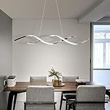 Pendelleuchte / Hängelampe Esstisch Wohnzimmer Esszimmer Lampe LED Modern Dimmbar Decke Deko Hängeleuchte mit Fernbedienung Küchenlampe Chic Designer Hängend Leuchten Deckenleiste Lampe Chrom Finish