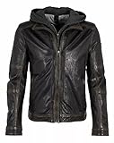 Gipsy GMJaxson Herren Lederjacke (as3, alpha, l, regular, regular, Schwarz)