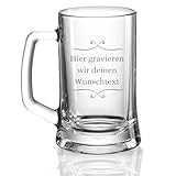 Bierkrug mit Gravur - Personalisierte Geschenke Männer - Geschenke für Sie & Ihn - Bierglas Geschenkidee für Herren, Freunde Vatertag - Geburtstagsgeschenk mit Wunschtext