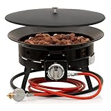 BBQ-Toro Gas Feuerstelle mit Lavasteinen | Ø 48 cm - 12 kW | Outdoor Feuerstelle, Feuerschale Camping, tragbare Gartenfeuerschale, Gas Fire Pit Outdoor | Feuerschalen für den Garten, Terrasse