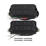 FLEOR Alnik 5 Elektrische Gitarre Hals-Pickup & 15-16K Steg-Pickup-Set Schwarze Doppelspulen-Humbucker-Tonabnehmer