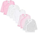 TupTam Baby Mädchen Langarm Wickelshirt Baumwolle 5er Set, Farbe: Mehrfarbig 6, Größe: 56