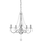 Kronleuchter Lüster 5 x E14 Sockel 68 cm x Ø 52 cm Deckenleuchte Hängeleuchte Lampe 5 flammig Kristall