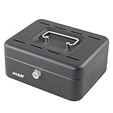 HMF 3088-02 Geldkassette Sparkassette | 8 Sparfächer | 20 x 15 x 8,5 cm | Schwarz