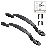 2 Stück Schrankgriffe Griffe für Küchenschränke Möbelgriffe Küchengriffe Edelstahl Schrankgriffe Schwarz Schrank Schublade Türgriff mit Schrauben für Kleiderschrank Gartentür Schuppentür (158 mm)