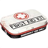 Nostalgic-Art Retro Pillendose, 4 x 6 x 1,6 cm, First Aid Kit – Classic – Geschenk-Idee für Nostalgie-Fans, mit Pfefferminz-Dragees, Vintage Design