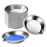 Edelstahl Farbschale 16 Stück Kleine Runde Farbschalen Paletten Silber Edelstahl Farbschale Mischpalette für DIY Home 5 x 5cm