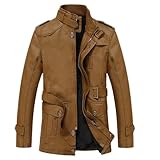 Motorrad Jacke Herren Lederjacke Winter Winterjacke Leder Leather Jacket Men Echtleder Kunstlederjacke Motorradjacke Jacken Bikerjacke Braun Fliegerjacke Schwarz Blouson Pilotenjacke Biker Mit Fell