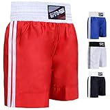 Farabi Sports Pro Boxshorts für Boxtraining Punching Sparring Fitness Gym MMA Muay Thai Kickboxshorts (Medium, Red)