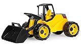 Lena 02142 - Giga Trucks Schaufellader Pro schwarz und gelb, Starke Riesen Radlader ca. 67 cm, modernes Baufahrzeug im Schaukarton, großes Baustellen Spielfahrzeug für Kinder ab 3 Jahre