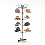 ybaymy Hutständer 5-stöckige Huthalter, Drehbarer Perückenständer Cap Ständer, Stehend Hut Ständer Perückenhalterung, Metall Mützenständer Hut Aufbewahrung für Hutgeschäft, Garderobe