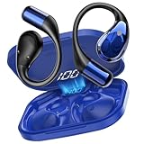 Conyat Open Ear Kopfhörer Bluetooth 6.0 mit HD Mic, Kopfhörer Kabellos Bluetooth HiFi Stereo mit Ohrhaken, 40H Spielzeit, Bluetooth Kopfhörer mit LED-Anzeige, IP7 Wasserdicht Ohrhörer für Sport, Blau