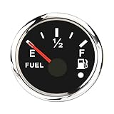 Geloo Tankanzeige, 52 mm Kraftstoffstandsanzeige wasserdicht digitale Tankgeber 0–190 Ohm mit Alarmlicht für Auto Boot Yacht LKW