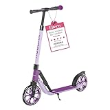 HUDORA BigWheel® 205 Advanced Scooter - Komfortabler Aluminium-Roller für bis zu 100kg - Höhenverstellbarer & zusammenklappbarer Tretroller - Kick-Scooter für Kinder/Jugendliche & Erwachsene