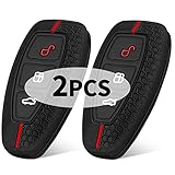 Yosemy 2 Stück Silikon Autoschlüssel Hülle Kompatibel mit Ford 3-Tasten Autoschlüssel (nur Keyless Go)-Hohe Qualität Schutzhülle Silikon Cover Schlüsselhülle Schwarz