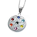 Chakra Magnet Kettenanhänger mit 7 Swarovski Kristallen Energetix 4you 717 Meditation Design Handgearbeitete Unikate inkl. Kette