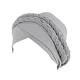 Db Mütze, vorgebundener Turban-Hut, Kopfbedeckung, ethnische Wickel, Kopfhaarkappe, Baseballkappe, Anime-Hut, grau, Einheitsgröße