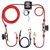 VEVOR Doppelbatterie Trennrelais 12 V Split Charge Kit, 140 A spannungsempfindliches Relais Set -30 bis 105 ℃, automatisches Ladegerät & Kabel Set für Lastwagen, Wohnmobil, Werkstatt, Auto & Schiff