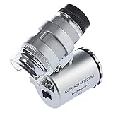 KIMILAR Mini 60X LED Mikroskop, Taschenmikroskop Lupe Mikroskop für Juwelier Einstellbare Lupe mit UV-Licht