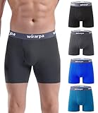 wirarpa Boxershorts Herren Baumwolle Männer Unterhosen Stretch Unterwäsche Men Boxer mit Eingriff ohne Etikett 4er Pack Mehrfarbig Größe XL