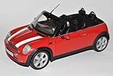 alles-meine.de GmbH Mini Cabrio Rot mit weißen Streifen R57 2008-2013 1/18 Kyosho Modell Auto mit individiuellem Wunschkennzeichen