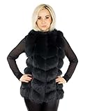 Unbekannt Pelweste Echtfell Echtpelz Weste aus Pelz echtes Fell Damen Mode