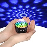 Mini Discokugel Licht,YIKANWEN Stimme Steuerung Disco Party Lichter Bühnenbeleuchtung Effektlicht DJ Stroboskop Kugel mit Spiegeln & Glitzereffekt für Parties Kinder Geburtstag Club
