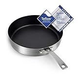 Tim Mälzer Bratpfanne 28 cm, Edelstahlpfanne, Teflon Antihaftbeschichtung, Spülmaschinengeeignet, Induktion
