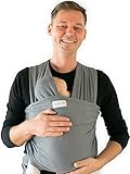 Tragetuch Baby von Hebamme - Baby Tragetuch - OEKO-TEX Elastisches Babytragetuch - für Neugeborene bis 15kg - Tragetuch Baby 5m lang - Babytragetuch mit Aufbewahrungsbeutel & Bindeanleitung