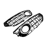 Artudatech Kühlergrill Frontstoßstange Front Bumper Honeycomb Fog Grille Cover Fit for Audi A4 Allroad B8 2010-2015 Chrome