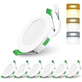 ALUSSO LIGHTING Einbaustrahler Led,68mm Lochmaß 4W LED Einbaustrahler 230V Dimmbar, IP44 Warmweiß 3000K Neutralweiß 4000K Kaltweiß 6500K Deckenspots für Badezimmer Küche Wohnzimmer,Weiß,6er Set