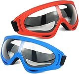 Toyer Schutzbrillen/Schutzbrillen/Motorradbrillen mit Bandanas, kompatibel mit Nerf Game Battle, Rot + Blau, 2 Stück