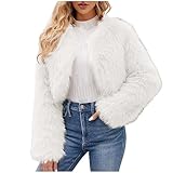 Generisch Fleecemantel Damen Kurz Pelzmantel Modische Lang Pelzjacke Kunstpelz Jacke Plüschjacke Winter Wintermantel Winterjacke Teddyfell Mantel Strickjacke Pelzjacke Faux Fur Jacke Kunstfell Jacken