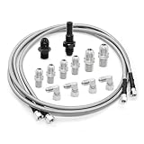 Yunnergo 70 inch Transmission Cooler Lines Kit with 6AN Hose Fitting Compatible with 6AN Transmission 4L80E TH350 TH400 4L60E 700R4 200-4R TR6060 C5 AOD