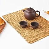 YANGQIHOME 4er Set, Rechteckige Tischsets aus Natürliche Seegras, 43 x 30 cm, Rattan Gewebte Platzsets für den Esstisch