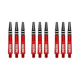 RED DRAGON Nitrotech Dart-Schäfte, 3 Stück pro Packung (9 Schäfte insgesamt) mit Punktekarte, rot, Kurz