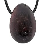 Lebensquelle Plus Granat Tropfenanhänger | Gebohrter Trommelstein Tropfen Anhänger mit Baumwollband | Hochwertiger Edelsteinanhänger