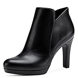 Tamaris Damen Klassische Stiefeletten, Frauen Stiefeletten,uebergangsschuhe,uebergangsstiefel,hoch,high Heel,Boots,Stiefel,Black MATT,39 EU