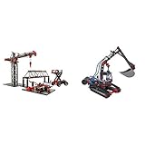 fischertechnik Experimentierbaukasten Mechanic + Static 2 - der optimale Technik Baukasten & Pneumatic Power - der Pneumatik Spielzeug Bagger & 4 weitere Modelle Spielspaß