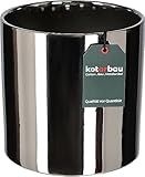 KOTARBAU® Glänzend Blumentopf ⌀ 200 mm Zylinder Pflanztopf aus Keramik dekorativer Übertopf Silber Pflanzkübel Blumenkübel für Zimmerpflanzen Gartentopf