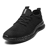 EGMPDA Damen Walkingschuhe Laufschuhe Wanderschuhe Sneaker Sport Trekking Turnschuhe Workout Jogging Outdoor Running Straßenlaufschuhe Freizeit Damen Leichtgewichts Atmungsaktiv Schuhe Schwarz 39 EU