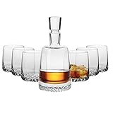 KROSNO Whisky Set | 1 x 950 ml Karaffe & 6 x 300 ml Glas | Fjord Kollektion | Perfekt für Zuhause, Restaurants und Partys | Das perfekte Geschenk für einen Whiskykenner